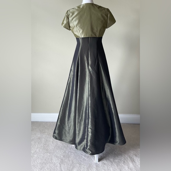 Alex Evenings Taffeta Two Pieces Green Petite Maxi Gown EUC - Picture 5 of 6